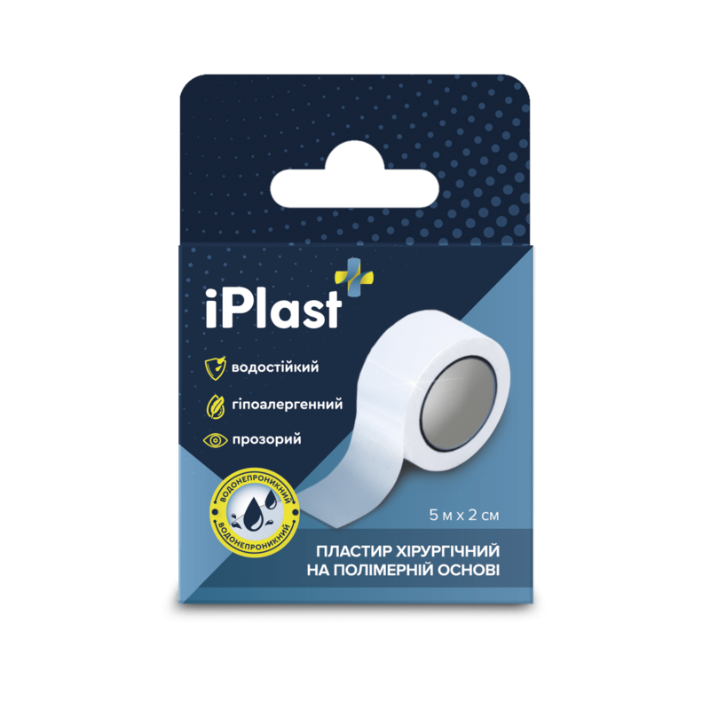 Пластир iPlast хірургічний полімер.осн. 5 м х 2 см